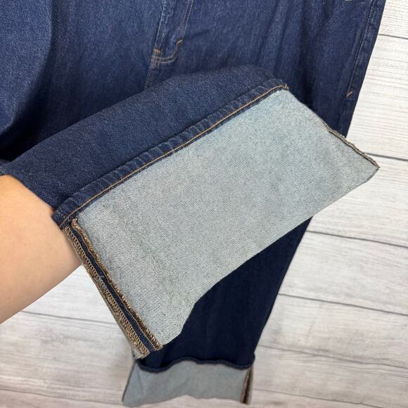 A New Approach Plus Size Highest Rise Wide Leg Cuffed Jeans Size 24W - Picture 5 of 8